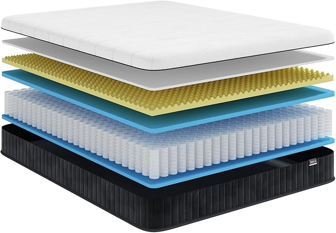 Firm Queen Mattress, 12 Inch Memory Foam Firm Queen Mattress Size with Hybrid Queen Bed Mattress in a Box Pressure Relief &Queen Size Mattress
