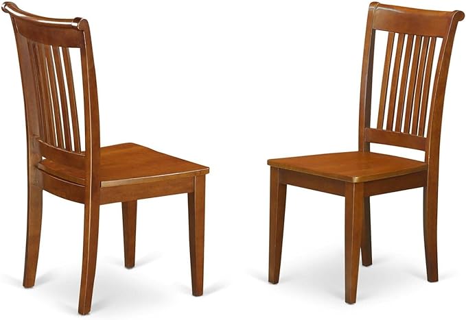 East West Furniture DLPO3-SBR-W 3 Piece Kitchen Table Set for Small Spaces Contains a Round Dining Room Table with Dropleaf and 2 Solid Wood Seat Chairs, 42x42 Inch, Saddle Brown