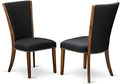 East West Furniture VEP8T24 Verona Parson Dining Chairs - Nailhead Trim Black Color Linen Fabric Upholstered Chairs, Set of 2, Walnut