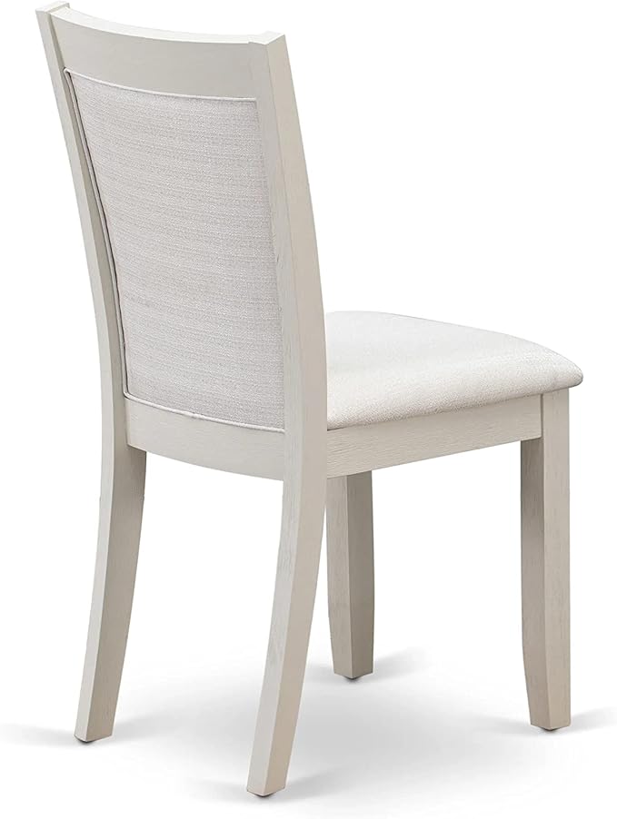 East West Furniture X027MZ001-6 6 Piece Kitchen Table Set Contains a Rectangle Dining Table with X-Legs and 4 Cream Linen Fabric Upholstered Chairs with a Bench, 40x72 Inch, Multi-Color