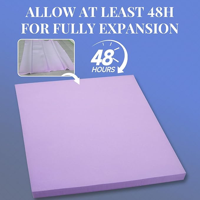 OhGeni Cooling 4 inch Dual Layer Twin XL Mattress Topper, 2 inch Gel Memory Foam, 2 inch Down Alternative Pillow Top Pad, Mattresses Cover for Bed, Medium Support, Fits 6”-19” Deep Pocket,Purple