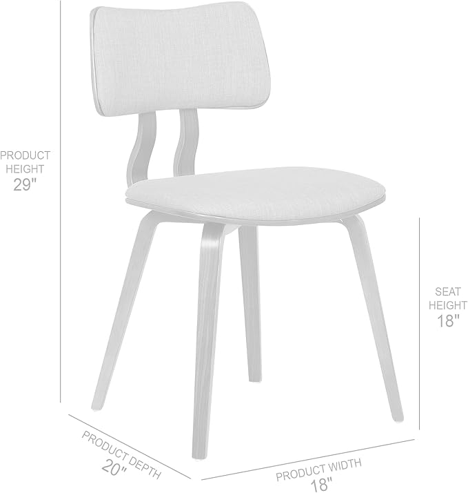 Armen Living Jaguar Mid-Century Dining Chair in Walnut Wood and Green Fabric - Set of 2