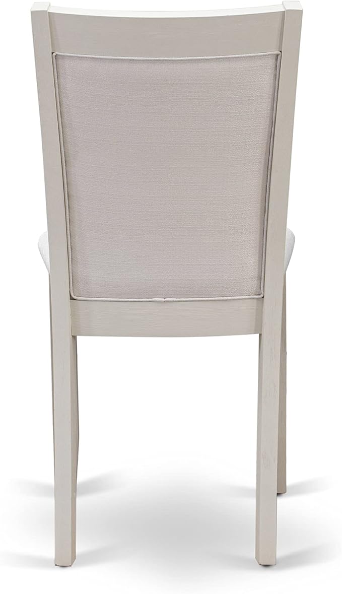 East West Furniture X027MZ001-5 5 Piece Kitchen Table & Chairs Set Includes a Rectangle Dining Room Table with X-Legs and 4 Cream Linen Fabric Parsons Dining Chairs, 40x72 Inch, Multi-Color