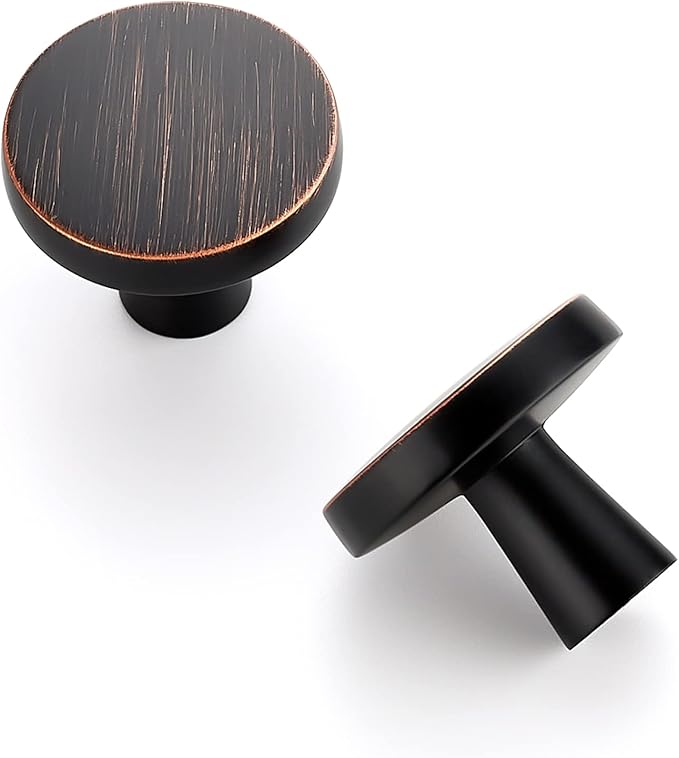 Ravinte 15 Pack Drawer Pulls 1-1/4 Inch Kitchen Cabinet Knobs Solid Round Dresser Drawer Knobs Oil-Rubbed Bronze Dresser Knobs Drawer Knobs Simple Cabinet Hardware for Cupboard Drawer Pulls