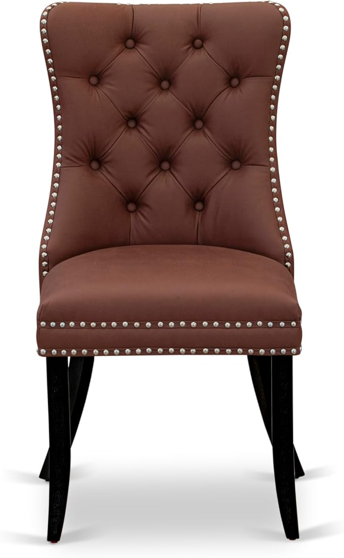 East West Furniture LGDA7-BLK-26 7 Piece Dining Table Set Contains a Rectangle Kitchen Table with Butterfly Leaf and 6 Polyester Fabric Upholstered Chairs, 42x84 Inch, Black