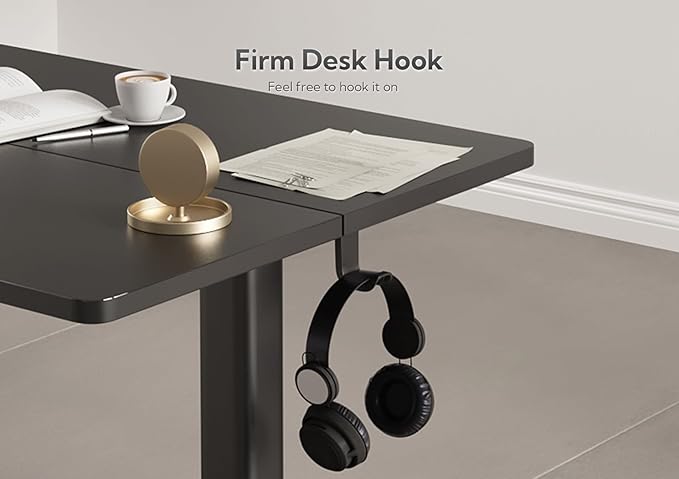 YDN Standing Desk with Keyboard Tray, 48 Inch Height Adjustable Desk with Cable Management, Black Stand Up Desks for Home and Office, 48inch Black