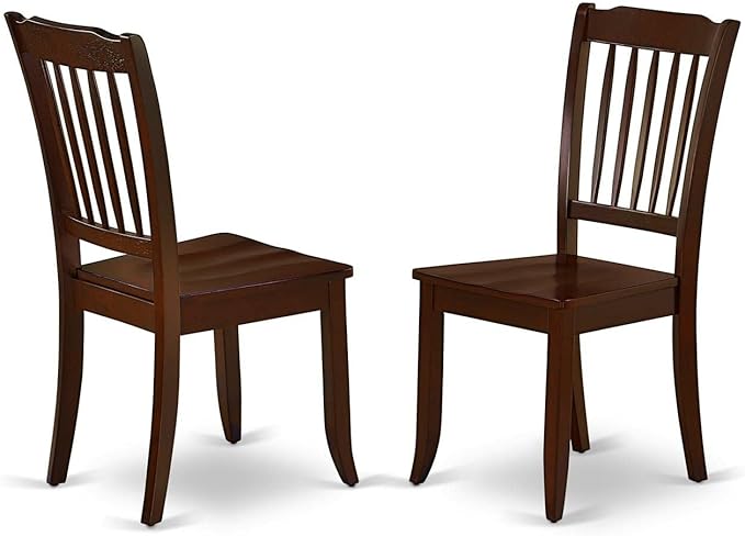 East West Furniture DLDA5-MAH-W 5 Piece Dining Set Includes a Round Dining Room Table with Dropleaf and 4 Wood Seat Chairs, 42x42 Inch, Mahogany