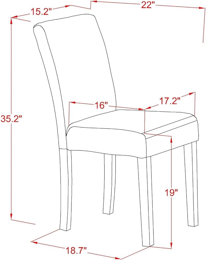 East West Furniture DLAB3-BLK-73 3 Piece Kitchen Table Set Contains a Round Dining Table with Dropleaf and 2 Eggnog Faux Leather Parson Dining Room Chairs, 42x42 Inch, Black