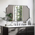 ANDY STAR 30x48 Inch Mirror, Matte Black Bathroom Vanity Mirror, Scalloped Rectangle Mirror in Premium Stainless Steel Metal Thin Frame Deep 1", Large Wall-Mounted Mirror (Horizontal/Vertical)