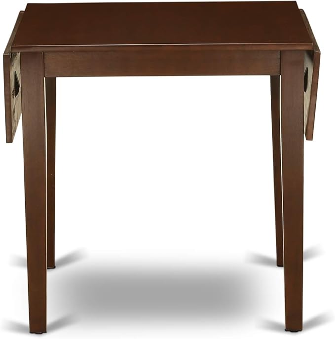 East West Furniture NDBO3-MAH-W 3 Piece Dining Set Contains a Rectangle Dining Room Table with Dropleaf and 2 Wood Seat Chairs, 30x48 Inch, Mahogany