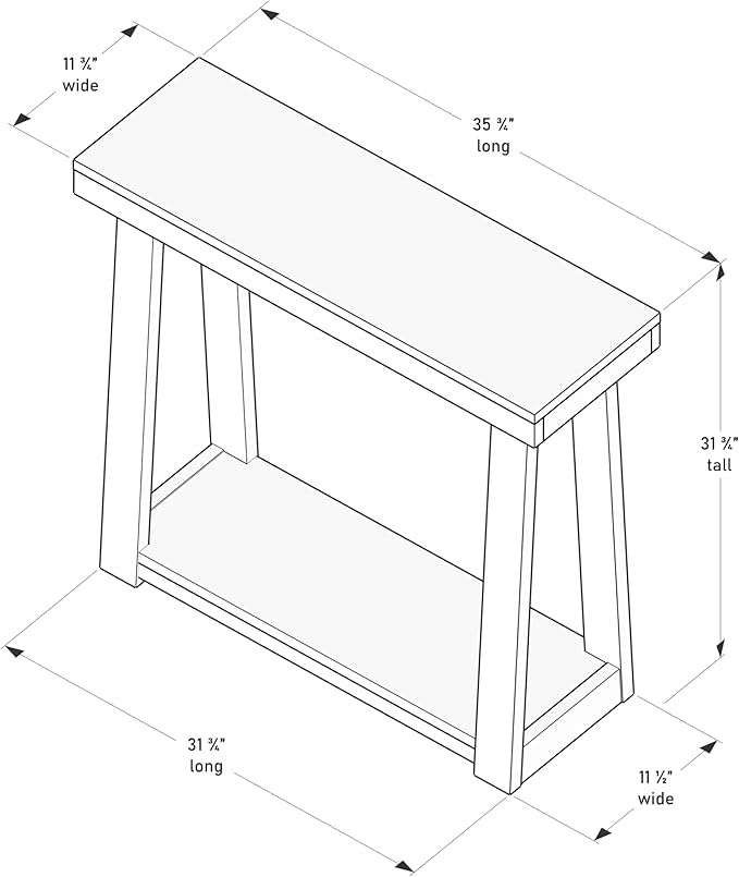 Plank+Beam Solid Wood Console Table with Storage, 36 Inch, Sofa Table with Shelf, Narrow Entryway Table for Hallway, Behind The Couch, Living Room, Foyer, Easy Assembly, Pecan