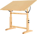 VISWIN Wood Drafting Table for Adults, 30" X 42" Extra-Large Drawing Table with Adjustable Height & Angle for Art Studio, Solid Pine Wood Artist Desk for Drawing, Drafting, Writing, Reading