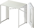 Small Folding Desk 32 inch, No Assembly Required Small Office Desk, Writing Gaming Computer Camping Desk, White