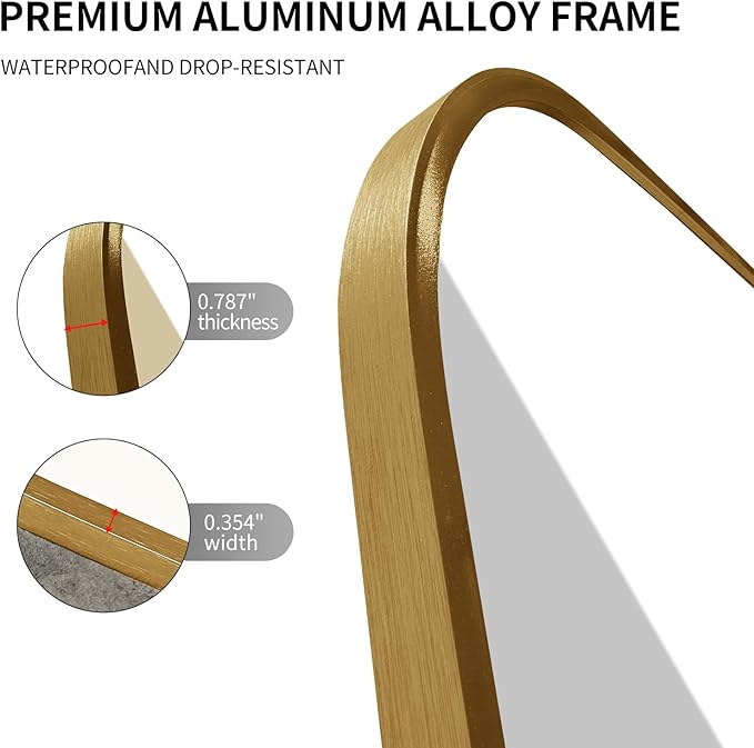 Large Modern Bathroom Mirror with Black Frame, 5mm Copper Free Silver Mirror,Black Frame, Easy Installation (Golden, 30" L x 24" W)