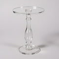 LIKENOW Acrylic End Table,Acrylic Side Table,Modern Nightstand with Clear Small Round Top and Solid Post for Living Room,Bedroom and Lobby 15.7x15.7x19.5 High inches