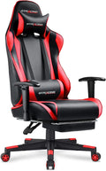 GTRACING Gaming Chair with Footrest, Ergonomic Computer Game Desk Chair, Reclining Gamer Chair Seat Height Adjustment, Swivel Rocker with Headrest and Lumbar (Brickred)