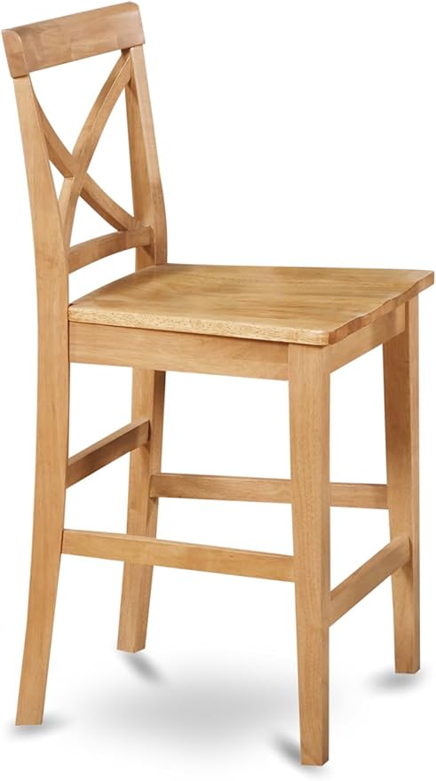East West Furniture JAPB3-OAK-W 3 Piece Counter Height Pub Set for Small Spaces Contains a Round Kitchen Table with Pedestal and 2 Dining Room Chairs, 36x36 Inch, Oak
