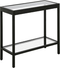 Henn&Hart 24" Wide Rectangular Rectangular Side Table in Blackened Bronze, Table for Living Room, Bedroom