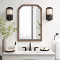 WallBeyond Wood Bathroom Mirrors for Wall Mounted, 20" x 30" Rustic Wood Frame Wall Mirrors Decorative for Living Room or Bedroom Vanity Mirror (Walnut)