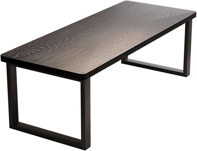 Solid Wood Dining Table for 4-6 People, 55 inch Long Farmhouse Kitchen Dining Table, Rectangular Dining Tables in The Dining Room, Kitchen, and Living Room, Black