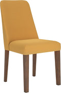 Signature Design by Ashley Lyncott Contemporary Dining Room Upholstered Side Chair with Foam Cushion, 2 Count, Yellow & Brown