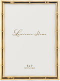 Lawrence Frames 5" W x 7" H Gold Metal Picture Frame with Bamboo Design (712257)