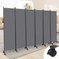 Room Divider 6 Panel Room Dividers/Wheels, Fabric Room Divider Panel for Office Room Partitions and Dividers, Portable Partition Wall Divider for Room Separation, Privacy Screen