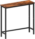 HollyHOME Narrow Console Table, 29.5" Slim Entryway Table, Sofa Stand, Hallway Shelf for Hallway, Bedroom, Living Room, Foyer, Rustic Brown