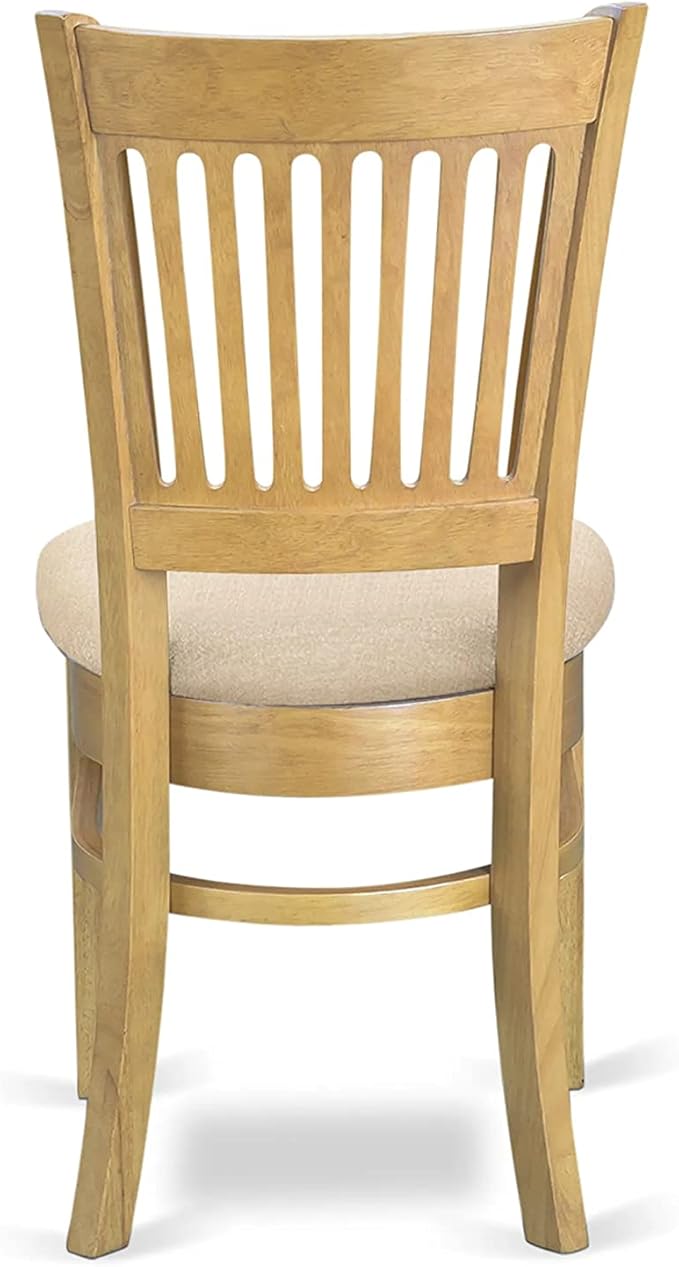 East West Furniture NDVA3-OAK-C 3 Piece Dining Room Furniture Set Contains a Rectangle Kitchen Table with Dropleaf and 2 Linen Fabric Upholstered Dining Chairs, 30x48 Inch, Oak
