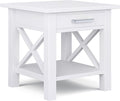 SIMPLIHOME Kitchener SOLID WOOD 21 inch Wide Square Contemporary End Table in White for the Living Room and Bedroom