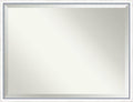 Amanti Art White Bathroom Mirror for Over Sink, 32x42 Morgan White Blue Rectangle Vanity Mirror, X-Large Modern Contemporary Wood Frame, Hangs Horizonally and Vertically, Bathroom Wall Decor, Beveled
