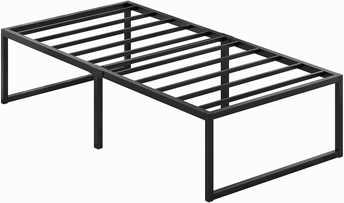 18 Inch Twin Bed Frames Heavy Duty Metal Twin Platform Bed Frame No Box Spring Needed, Noise Free, Easy Assembly, Black