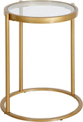 Duxbury 16'' Wide Round Side Table in Brass