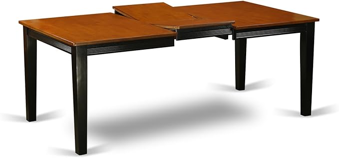East West Furniture QUNO5-BCH-W 5 Piece Kitchen Table & Chairs Set Includes a Rectangle Dining Table with Butterfly Leaf and 4 Dining Room Chairs, 40x78 Inch, Black & Cherry