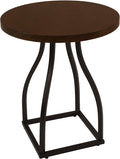 HomePop Lindsay Round Accent Table with Metal Base - Brown