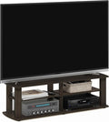 Furinno Nelly Entertainment Center TV Stand, Short 43.3"(W) x13.4(H) x13.1(D), Dark Brown
