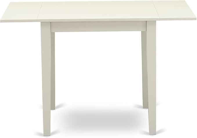 East West Furniture NDAV3-LWH-W 3 Piece Dining Set Contains a Rectangle Dining Room Table with Dropleaf and 2 Kitchen Chairs, 30x48 Inch, Linen White