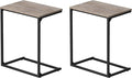 VASAGLE Set of 2 C Shape End Tables, Small Coffee Tables for Couch Or Sofa, Industrial Side Tables in Living Room, Bedroom, 13.8 x 21.7 x 26 Inches, Greige and Classic Black UZH2504036