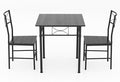 JOIN IRON 3-Piece Kitchen Dining Room Table Set for Small Spaces，Iron Wood Square Table with 2 Chairs for Kitchen Dining Room Furniture (Ash)