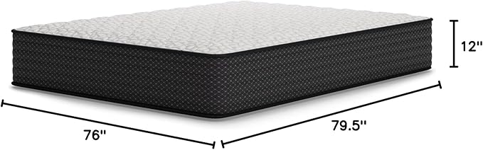 Signature Design by Ashley Limited Edition Firm 12 Inch Hybrid Mattress with Gel Memory Foam and Edge Support for Cool Sleep and Pressure Relief, King, Fiberglass Free, Mattress In A Box