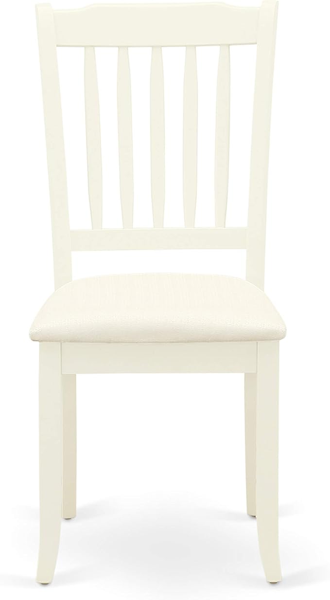 East West Furniture LGDA7-LWH-C 7 Piece Modern Dining Table Set Consist of a Rectangle Wooden Table with Butterfly Leaf and 6 Linen Fabric Dining Room Chairs, 42x84 Inch, Linen White