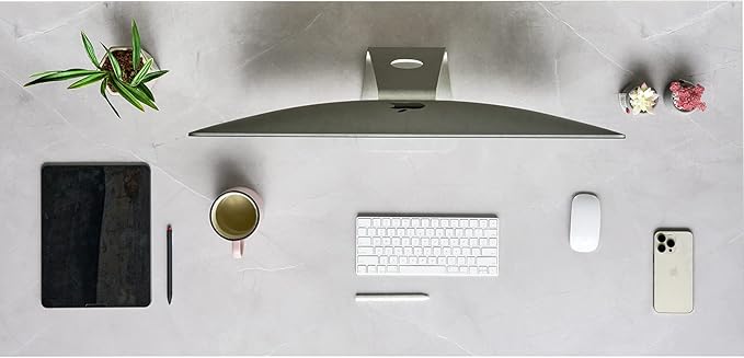Kaboon Universal Tabletop 36"x20", Solid One-Piece Melamine Table Top, Double L-Desk Floating Desk DIY, Home and Office Countertop, White Rock