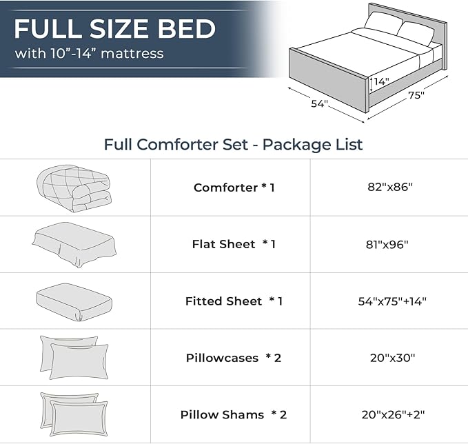 HEVUMYI Full Comforter Set - 7-Piece All Season Bed in a Bag Full, Ultra Soft Bedding Set with Comforter, Flat Sheet, Fitted Sheet, Pillowcases, Pillow Shams, Pink & Ivory