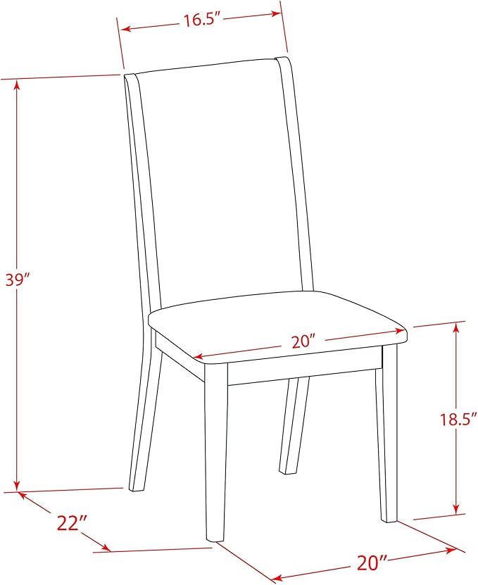 East West Furniture V097LA015-7 7 Piece Dinette Set Consist of a Rectangle Dining Table with V-Legs and 6 Baby Blue Linen Fabric Parson Dining Room Chairs, 40x72 Inch, Multi-Color