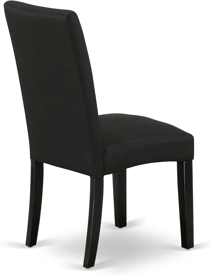 East West Furniture V626DR124-7 7 Piece Dining Set Consist of a Rectangle Dining Room Table with V-Legs and 6 Black Color Linen Fabric Upholstered Chairs, 36x60 Inch, Multi-Color
