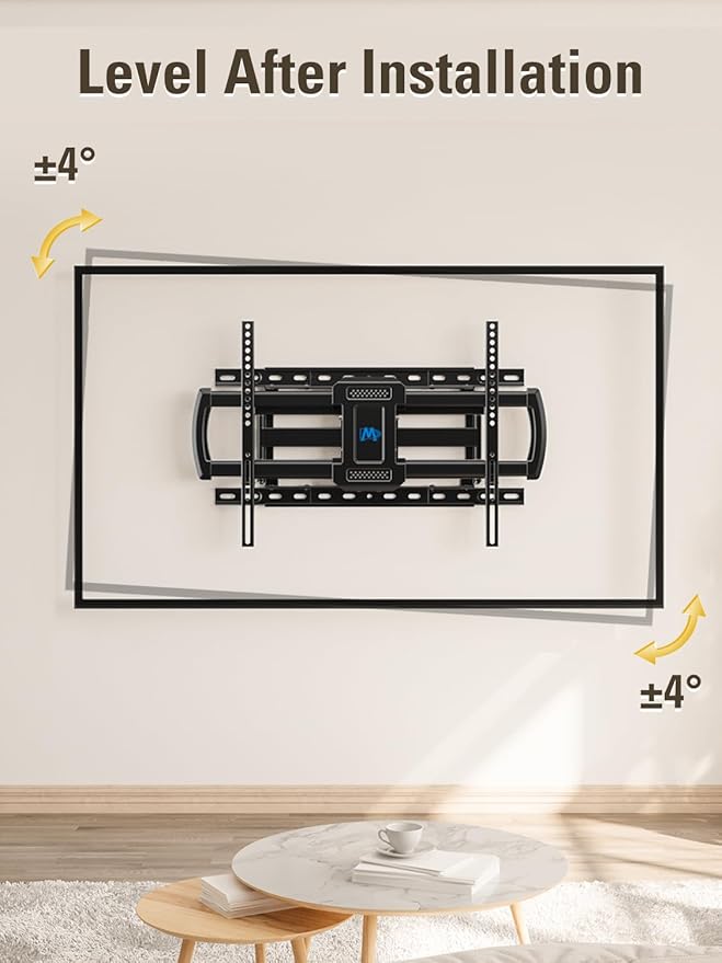 Mounting Dream TV Wall Mounts Bracket for Most 42-84 Inch TVs, UL Listed Premium TV Mount Full Motion with Articulating Arms, Max VESA 600x400mm and 100LBS, Fits 16", 18", 24" Studs, MD2296-24K