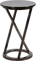 Kate and Laurel Aja Modern Metal Round Side Table; 15 x 15 x 23; Gray Gunmetal; Decorative Geometric End Table with Unique Slanted Legs for Use as Bedroom Nightstand or Living Room Indoor Plant Stand