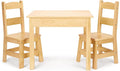 Melissa & Doug Solid Wood Table and 2 Chairs Set - Light Finish Furniture for Playroom