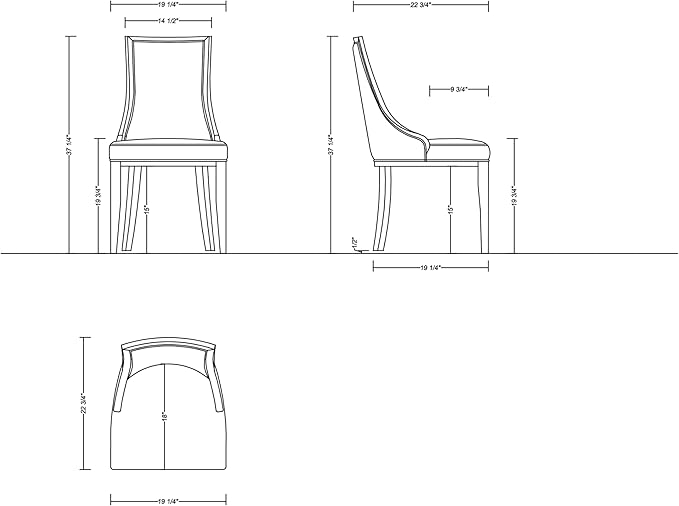 Manhattan Comfort Grand Avenue Faux Leather Dining Chairs, Parsons Accent Furniture with Padded Wingback Seat and Solid Beech Wood Frame, Set of 4, Tan