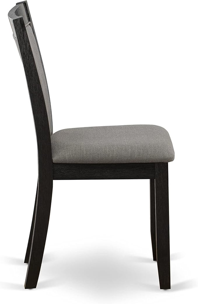 East West Furniture X677MZ650-5 5 Piece Dining Room Set Includes a Rectangle Dining Table with X-Legs and 4 Dark Gotham Grey Linen Fabric Upholstered Chairs, 40x72 Inch, Multi-Color
